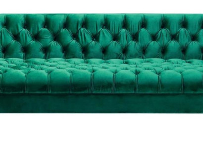 Grüne Dreisitzer Stoff Chesterfield Design Couchen Polster Sofa Wohnzimmer 230cm